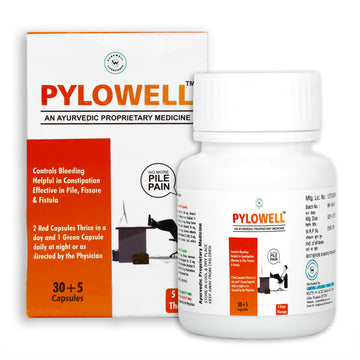 PYLOWELL – Piles Care Capsules | Ayurvedic – Relief From Pain, Bleeding & Constipation | (30+5 Capsules Each) | Pack of 2