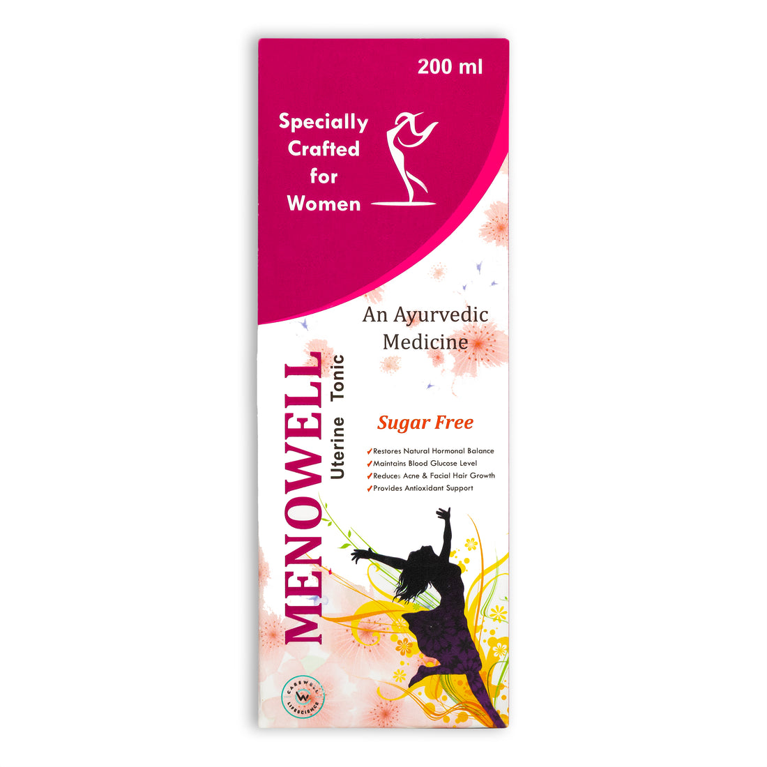 MENOWELL- Ayurvedic Female Uterine Tonic for Irregular Periods, Immunity, PCOD/PCOS, Leukorrhea (Pack of 2, 200 ML)