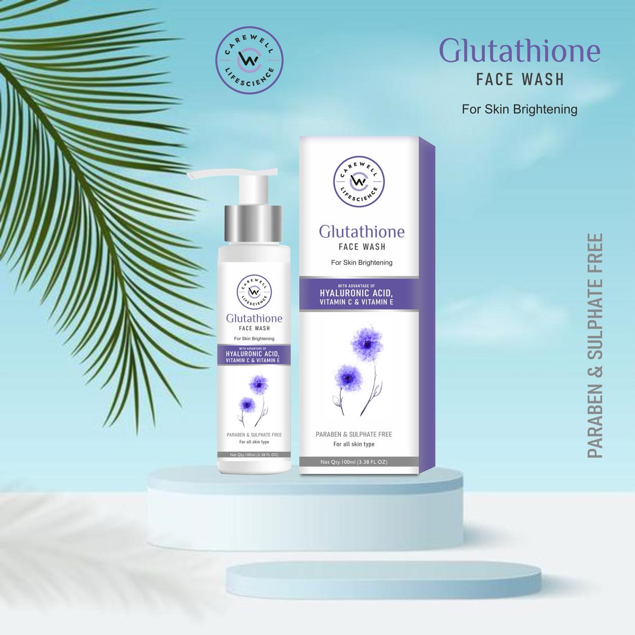 Glutathione Face Wash with Advantage of Hyaluronic Acid, Vitamin C & vitamin E